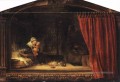 La Sainte Famille avec un Rideau Rembrandt